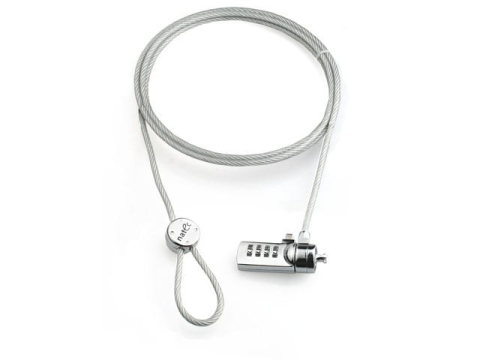 Cabluri periferice - Cablu de securitate laptop Natec, lungime cablu 180 cm, material metal, gri