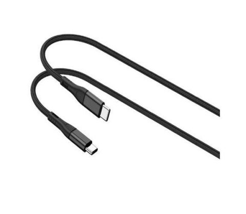 Cabluri periferice - Cablu Lemontti Bending Aluminum Fast Charge Type-C la Type-C, PD 65W, 1.2m, Negru