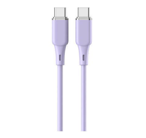 Cabluri periferice - Cablu Lemontti Liquid Silicon Type-C la Type-C, Fast Charge, PD 60W, lungime 1.2m, Mov