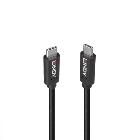 Cabluri periferice - Cablu Lindy 1.5m USB 3.2 Type-C to Type-C (tata - tata), Black Line, Supported Bandwidth: 20Gbps, 100W PD, negru