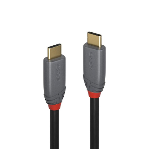 Cabluri periferice - Cablu Lindy  USB 3.2 Type-C to Type-C (tata - tata), lungime 5m, Supported Bandwidth: 10Gbps, 100W PD, Anthra Line