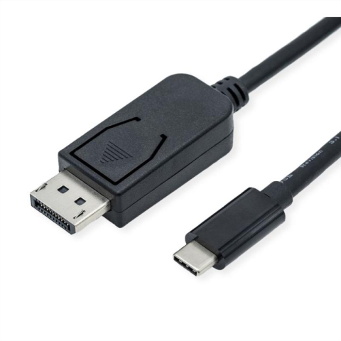 Cabluri video - Cablu Roline Type C la DisplayPort 8K60Hz T-T 2m, Negru