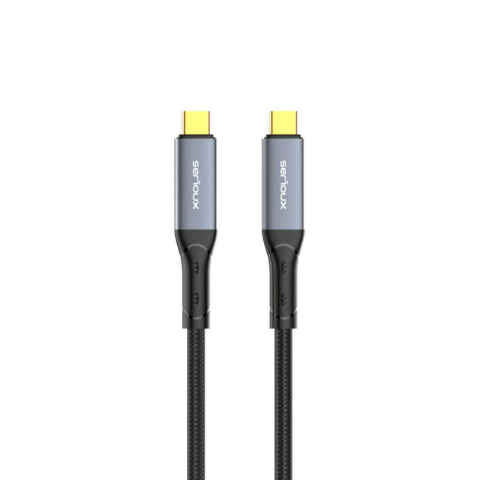Cabluri periferice - Cablu Serioux USB-C la USB-C, 240W, E-marker Chip integrat, viteza transfer 40Gbs, lungime cablu 100cm, iesire video 8K@60HZ sau Dual 4k@ 60hz, negru