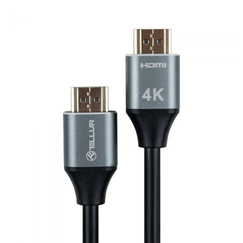Cabluri periferice - Cablu Tellur High Speed HDMI 2.0 4k, viteza 18Gbps, plug-plug, tata- tata, lungime cablu 3m, negru