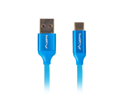 Cabluri periferice - Cablu USB-C(M)  USB-A(M) 2.0 1,8 m albastru QC 3.0 Premium