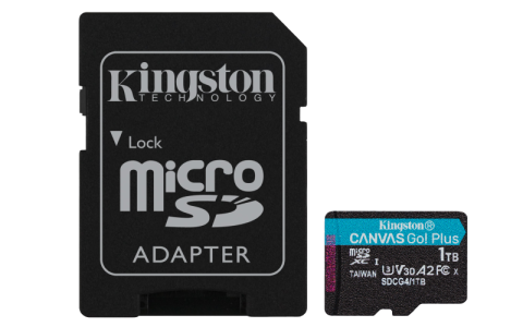 Carduri memorie - Card de memorie Kingston Canvas Go Plus Micro-SDXC, 1 TB, Clasa 10 + Adaptor