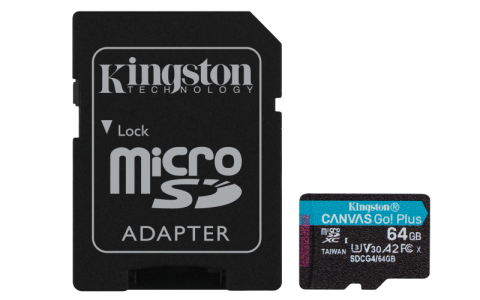 Carduri memorie - Card de memorie Kingston Canvas Go! Plus Micro-SDXC, 64 GB, Clasa 10 + Adaptor