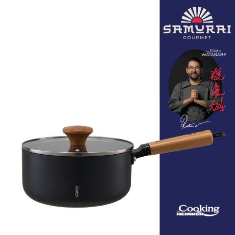 Oale si cratite - CASEROLA ALUMINIU + CAPAC 20X9.5 CM, 2.7L, RIKITO WATANABE, SAMURAI GOURMET, COOKING BY HEINNER