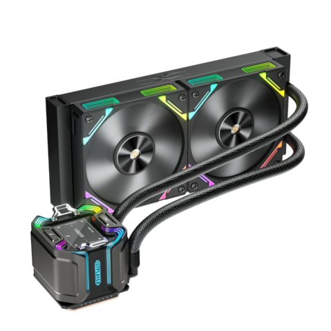 Coolere Procesor - Cooler Procesor 1stPlayer X-Starship 240-bk, Lichid, 12 cm, 2 ventilatoare, aRGB