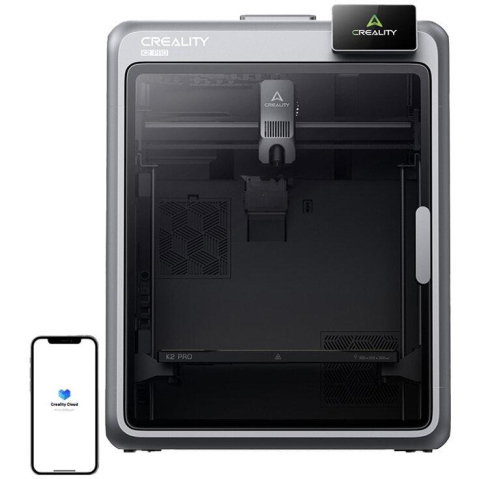 Imprimante 3D - CREALITY K2 PRO FDM 3D PRINTER, Tehnologie: FDM, volum printare: 300 x 300 x 300mm, Dimensiuni produs: 445 × 477 × 573 mm, 23.7kg, Viteza printare: 600 mm/s, Accelerare: 20.000 mm/s, Temperatura duza 