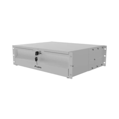 Accesorii - Drawer Lanberg 19", RAL color RAL7035, maximum load 90 kg, Range of adjustment 360 - 610 mm, gri