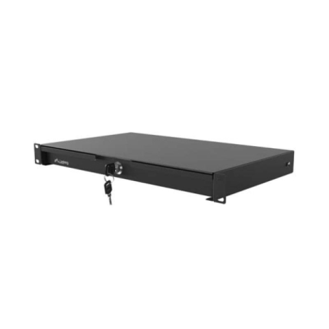 Accesorii - Drawer Lanberg 19", RAL color RAL9004, maximum load 30 kg, Range of adjustment 270 - 520 mm