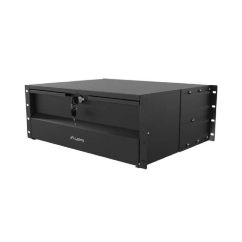 Accesorii - Drawer Lanberg 19", RAL color RAL9004, maximum load 90 kg, Range of adjustment 360 - 610 mm, negru