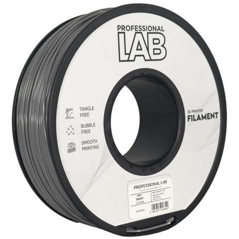 Accesorii imprimare 3D - Filament 3D Proffesional Lab, Diamentru 1.75mm, Greutate: 1KG, Culoare: Gri, Material: ABS+, Temperatura: 220-250c.