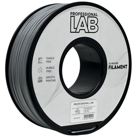 Accesorii imprimare 3D - Filament 3D Proffesional Lab, Diamentru 1.75mm, Greutate: 1KG, Culoare: Gri, Material: ASA, Temperatura: 220-250c.