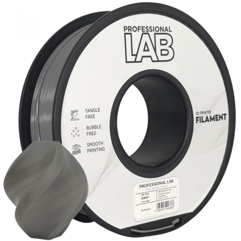 Accesorii imprimare 3D - Filament 3D Proffesional Lab, Diamentru 1.75mm, Greutate: 1KG, Culoare: Gri, Material: PLA, Temperatura: 180-240c.