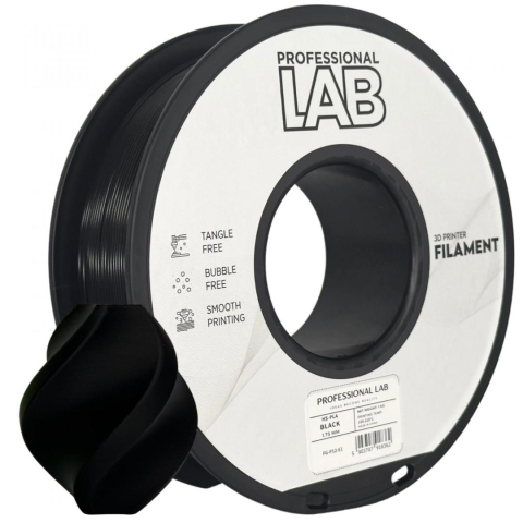 Accesorii imprimare 3D - Filament 3D Proffesional Lab, Diamentru 1.75mm, Greutate: 1KG, Culoare: Negru, Material: PLA, Temperatura: 180-240c.