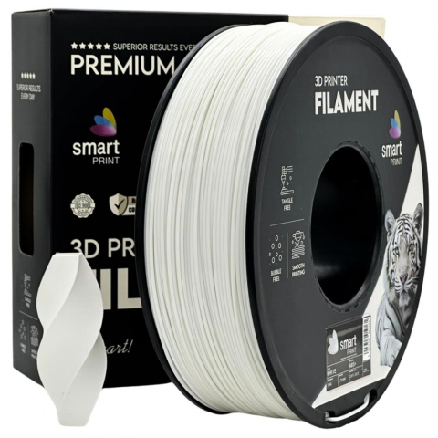 Accesorii imprimare 3D - Filament 3D Smart Print, Diamentru 1.75mm, Greutate: 1KG, Culoare: Alb, Material: ABS+, Temperatura: 220-250c.