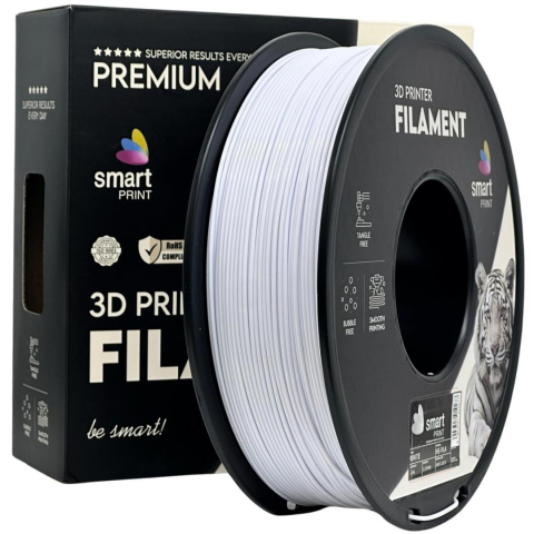 Accesorii imprimare 3D - Filament 3D Smart Print, Diamentru 1.75mm, Greutate: 1KG, Culoare: Alb, Material: PLA, Temperatura: 180-240c.