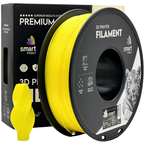Accesorii imprimare 3D - Filament 3D Smart Print, Diamentru 1.75mm, Greutate: 1KG, Culoare: GALBEN, Material: PLA, Temperatura duza: 180-240c.