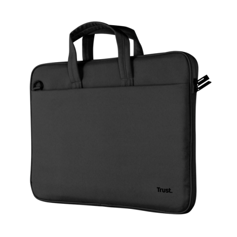 Genti laptop - Geanta laptop Trust Bologna Slim, neagra, 2 ani garantie