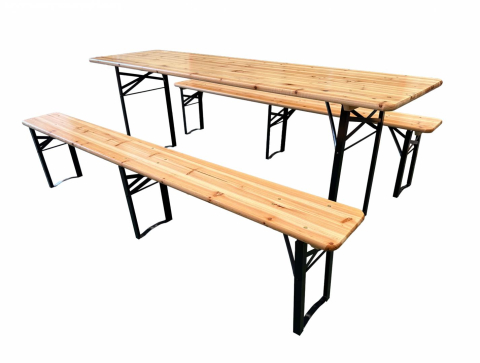 Seturi de mobilier - HEINNER SET LEMN 2+1 BERARIE 177*60*75CM