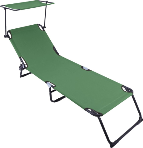 Sezlonguri - HEINNER SEZLONG CU PARASOLAR 186X55X24CM VERDE