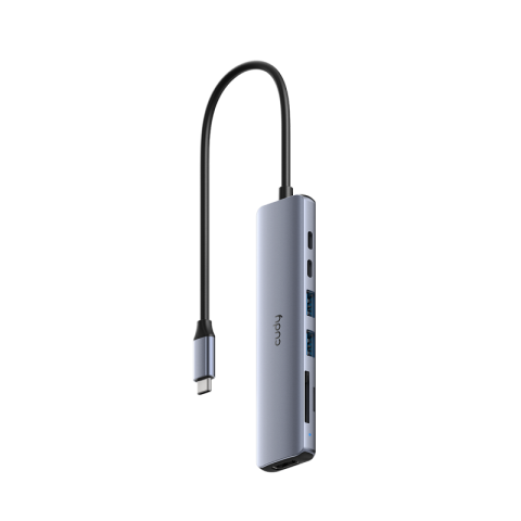  Hub-uri USB - Hub USB CUDY UH407, USB-C, 4 porturi, HDMI, Argintiu