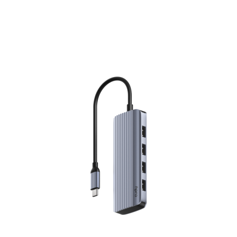  Hub-uri USB - Hub USB CUDY UH500 USB-C, 6 porturi, HDMI, Argintiu