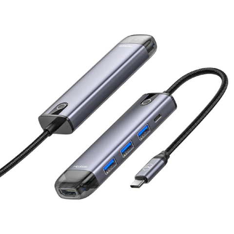  Hub-uri USB - Hub USB MCDODO Multihub 5 in 1 USB-C, 5 porturi, HDMI, Gri