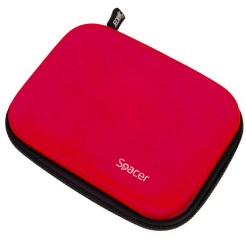 Huse telefoane - Husa Spacer pentru HDD/SSD 2.5", buzunar intern plasa, rosu