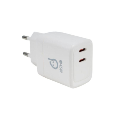 Incarcatoare telefoane - Incarcator Retea SPACER Power Delivery, 45 W, 2 porturi, Alb