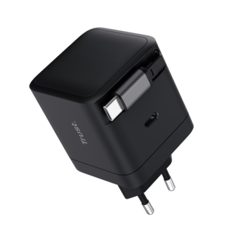 Incarcatoare telefoane - Incarcator Retea Trust Maxo, 65W, 2 porturi, Negru