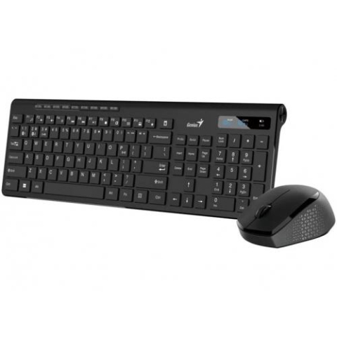 Kit mouse tastatura - Kit Wireless tastatura si mouse Genius SlimStar 8230, taste numerice, Negru