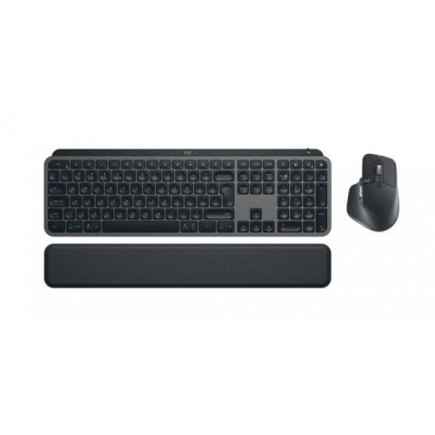 Kit mouse tastatura - Kit Wireless tastatura si mouse Logitech MX Keys S Combo, taste numerice, Gri