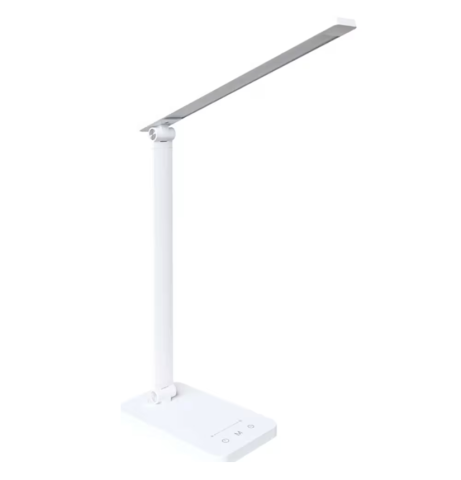 Lampi de interior - Lampa LED birou OSRAM PANAN Disk Fold, 6.5W, 255 lm, lumina alba(3000K - 6500K), dimabila, Touch control, temporizator 30/60minute,slot USB 5V/1A, Alb