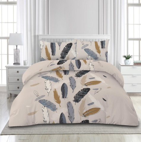 Lenjerii de Pat - Lenjerie de pat din microfibra, 4 piese, King Size, Feather