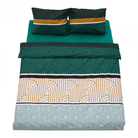 Lenjerii de Pat - Lenjerie dubla 100% bumbac,4 piese, Deco