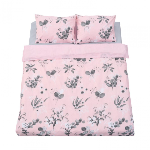 Lenjerii de Pat - Lenjerie Dubla BBC 4 piese, 132TC - Rose