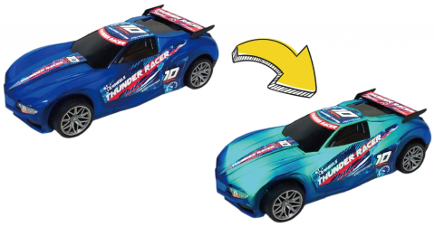 Masinute - MASINUTA CU LUMINI, SUNETE SI SISTEM PULLBACK RACER, SCARA 1/24, ALBASTRU