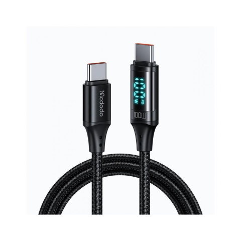Cabluri video - Mcdodo Cablu Digital HD Type-C la Type-C Black (100W, 1.2m, 5A)