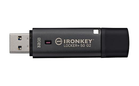  Memorii USB - Memorie USB Kingston IronKey Locker+ 50 G2 32 GB, USB Type-A, Negru