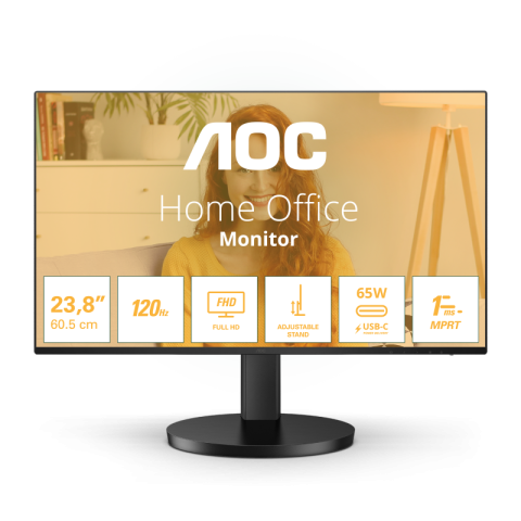 Monitoare LED - Monitor Consumer AOC 24B3CF2, 23.8", 1920 x 1080 pixeli, Black, 3 ani Garantie