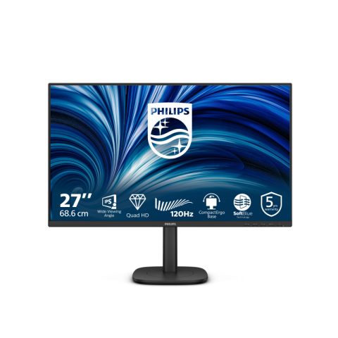 Monitoare LED - Monitor Consumer Philips 27B2N3500J/00, 27", 2560 x 1440 pixeli, Black, 5 ani Garantie