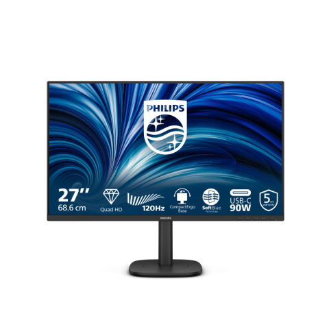 Monitoare LED - Monitor Consumer Philips 27B2U3601/00, 27", 2560 x 1440 pixeli, Black, 3 ani Garantie