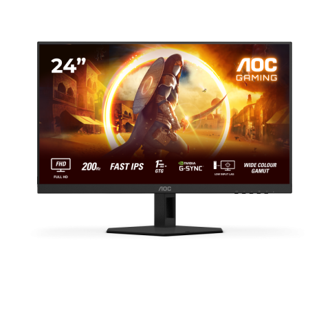 Monitoare LED - Monitor Gaming AOC 24G4HRE, 23.8", 1920 x 1080 pixeli, Black, Red, 3 ani Garantie