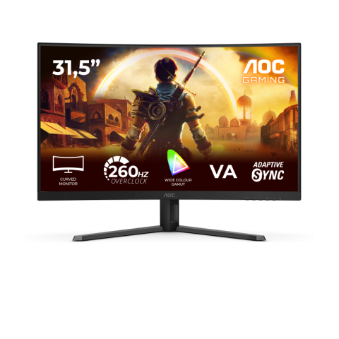 Monitoare LED - Monitor Gaming AOC C32G42ZE, 31.5", 1920 x 1080 pixeli, Black, Red, 3 ani Garantie