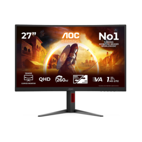 Monitoare LED - Monitor Gaming AOC CQ27G4Z2, 27", 2560 x 1440 pixeli, Black, 3 ani Garantie