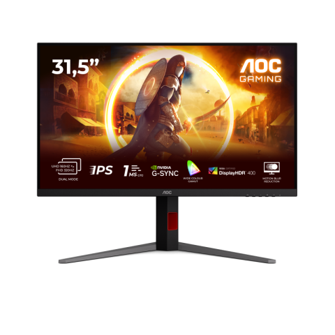 Monitoare LED - Monitor Gaming AOC U32G4U, 31.5", 3840 x 2160 pixeli, Black, Red, 3 ani Garantie