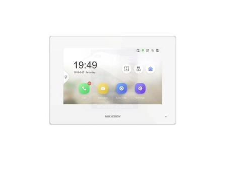 Video - Monitor videointerfon Hikvision DS-KH6320Y-WTE2/WH, 2 fire, 4 7-inch IPS touch screen, rezolutie: 1024 × 600, TFT, fara butoane, temperatura de functionare: -10 °C to 50 °C, culoare: alb.